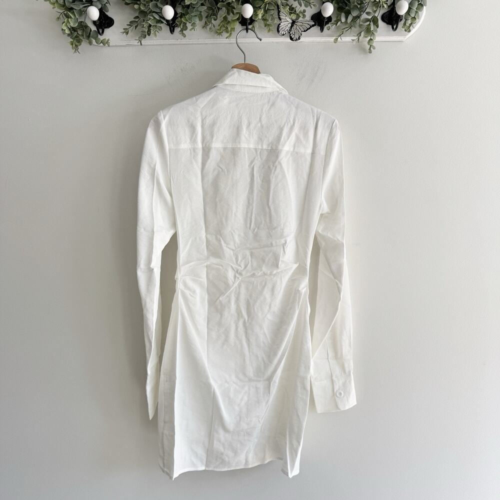 Choosy White Crosby Neck Plunge Mini Dress New Size 0 - Picture 4 of 5
